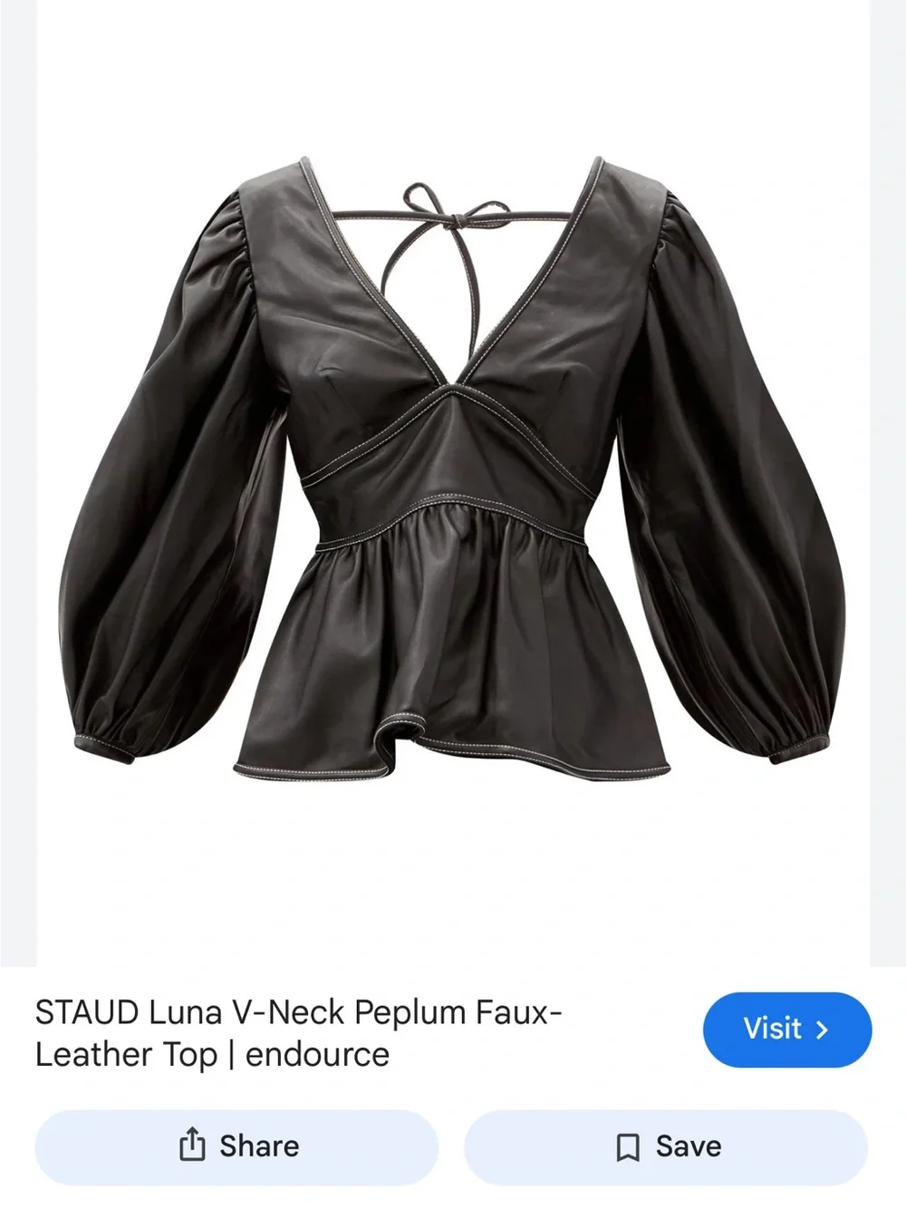 Luna Vegan Leather Peplum Top